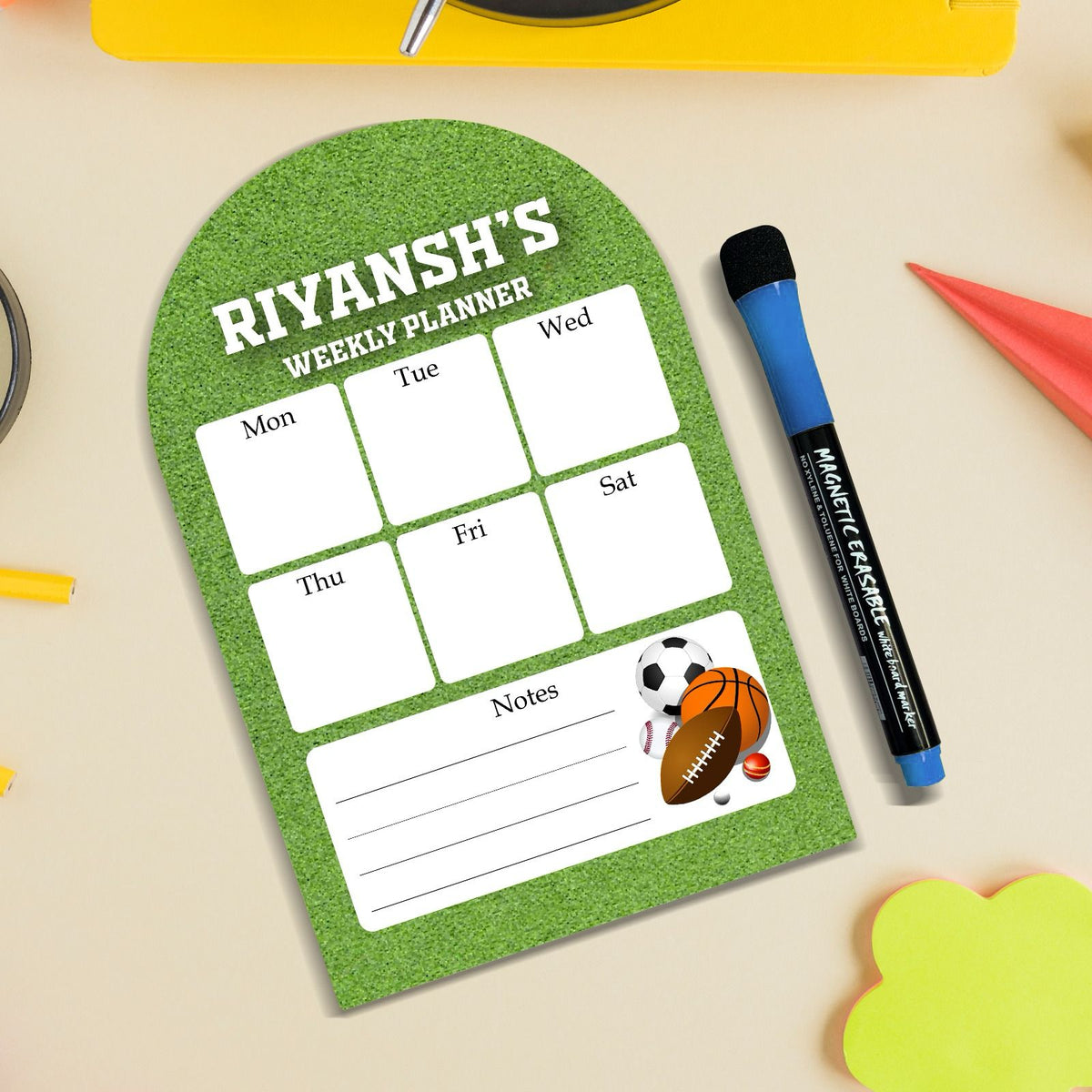 Personalized Kids Magnetic Weekly Planner