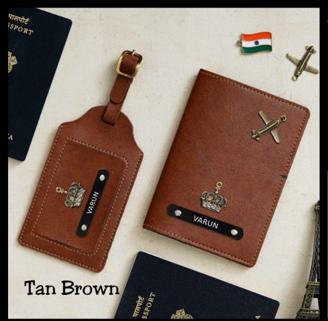 Personalised Passport Cover & Luggage Tag Combo