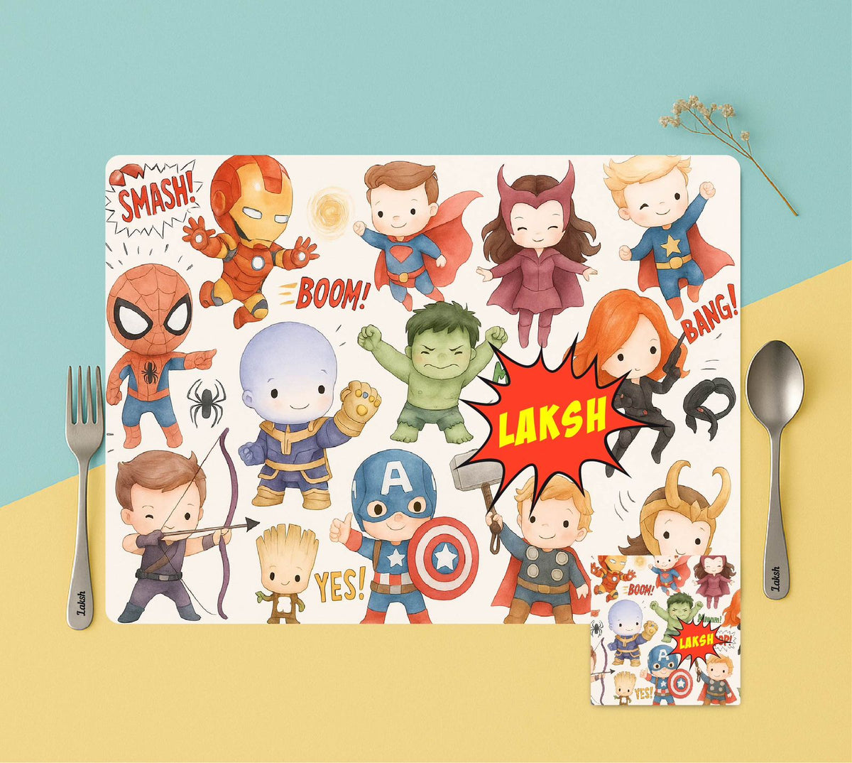 Personalised Kids Table mat Set
