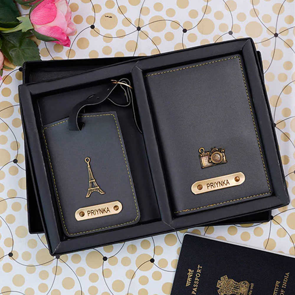 Personalised Passport Cover & Luggage Tag Combo